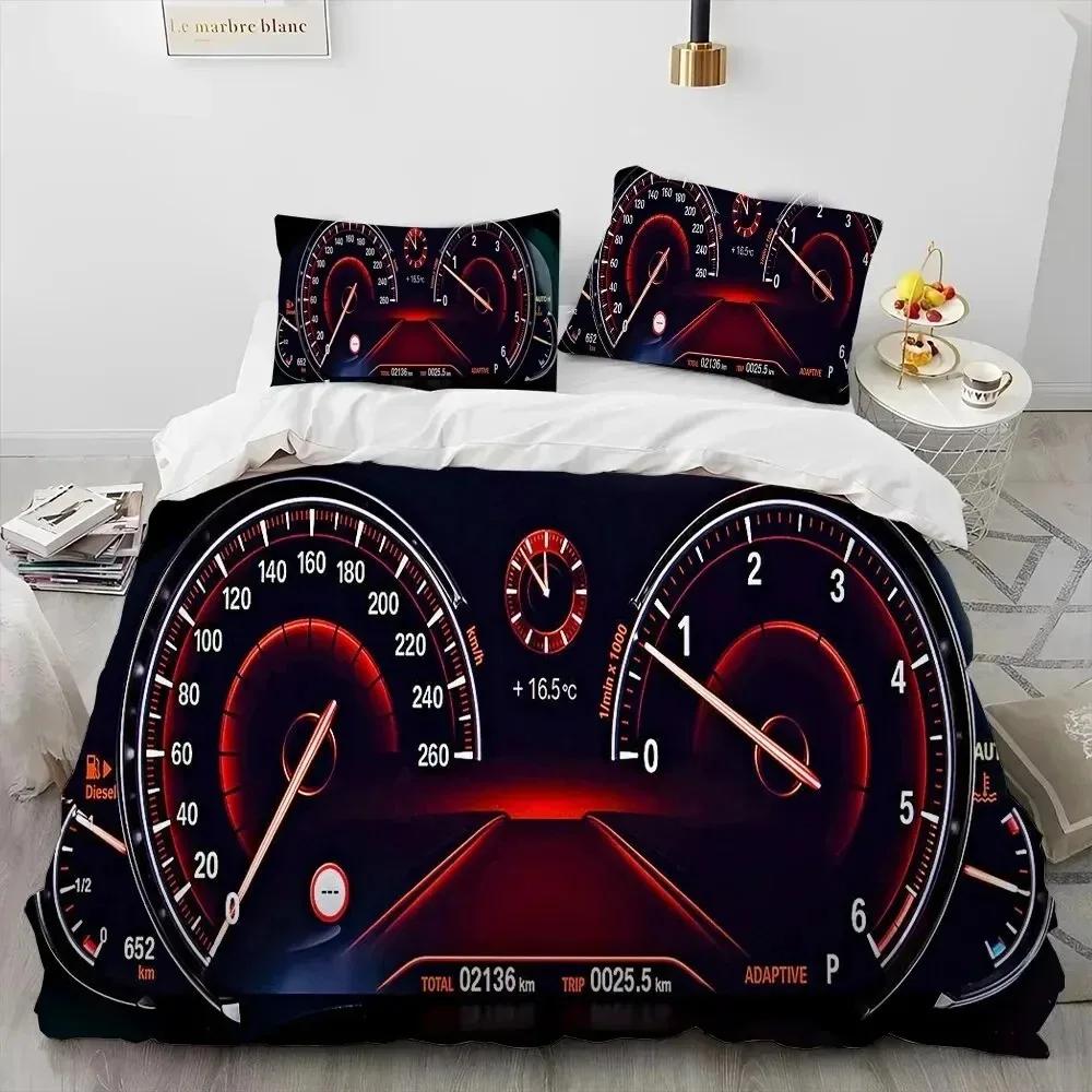 3D Racing Car Dashboard Comforter Bedding SetDuvet Cover Bed Set Quilt Cover PillowcaseKing Queen Size Bedding Set Adult Boys