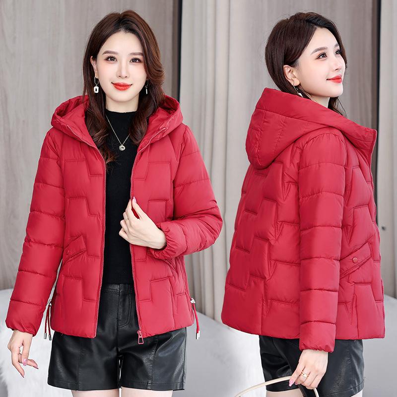 2025 Short Hooded Down Cotton Jacket Women's New Fashion Temperament Warm Winter Clothes Slimming Loose Cotton Jacket