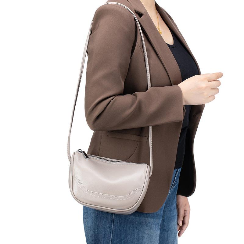 New niche design bag women's retro shoulder armpit bag versatile messenger dumpling bag leather lightweight shell bag