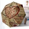 1pc Love Hearts Automatic Open/close Umbrella, 8-Rib Sturdy Structure, Artistic Pattern, Compact Design, Fashion Lovers L029