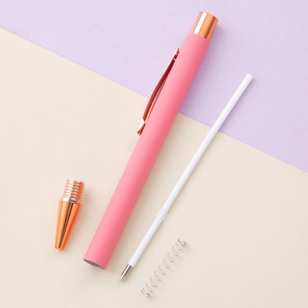 Retractable Ballpoint Pen 1.0mm Writing Pen Metal Ballpoint Pen Black Ink Stationery Pen for Student Teacher