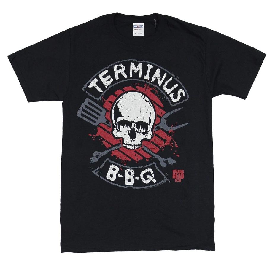 Ходячие мертвецы Футболка для взрослых с принтом Терминус BBQ - Черная (XX-Large) S