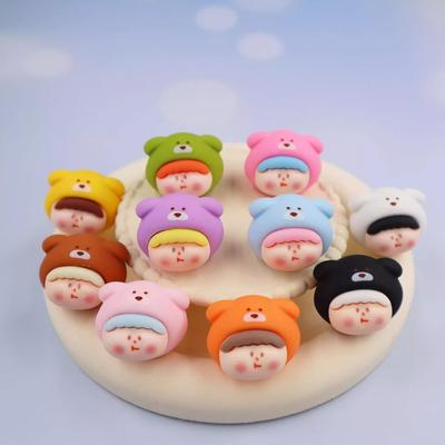 Adorable Resin Jumbo Dog Head Ornaments: Hand-Painted Blind Bag Jewelry Figurines