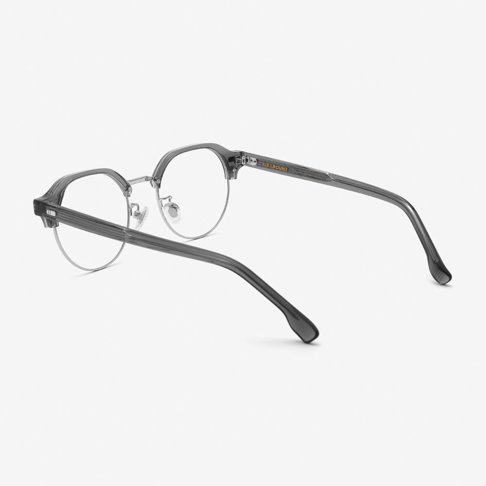 Alloaiweeo [Aloxrounz] Round Panto Browline Ara9102 C2 Gray/Silver