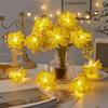 Fiber Optic LED Optic Fairy Light Simulation Lantern Strings Christmas Decoration Atmosphere Lights Artificial Flowers for 3V