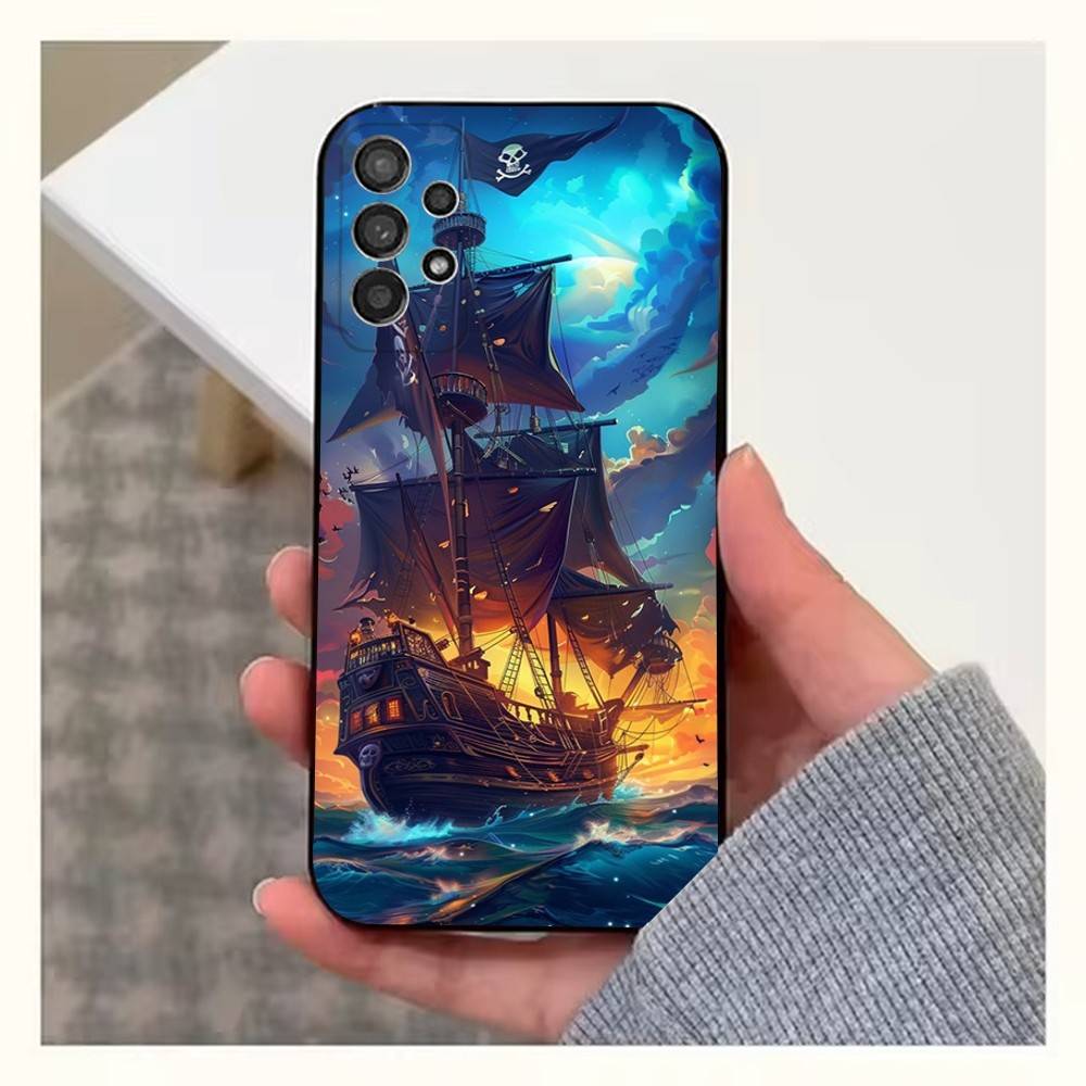 

Pirate Ship Case For Samsung S22,S21,S9,S25,S24,S23,Ultra,FE,S20,S10,Plus,Lite,Soft Silicone Black SamsungS20