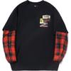 Li Ning X Pleasures Skateboard Series Loose Breathable Crew Neck Comfortable Long Sleeve Sweatshirt Men Sweatshirt Black Red AHSUE25-2