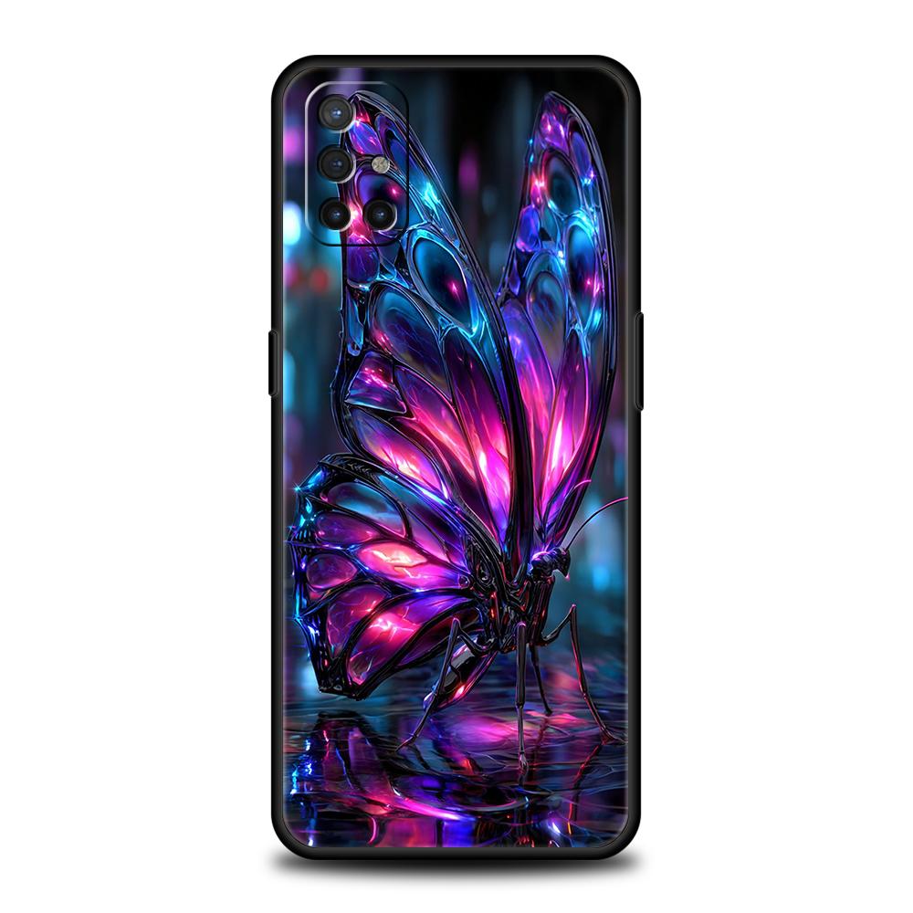 Phone Case For Oneplus 13R 12R 13 12 10T 10R Nord N100 N200 N10 10 9 9R 9RT CE 2 Z Pro 5G Soft TPU Cover Art Purple Butterfly