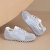 Leather German training shoes board shoes women's 2025 new flat heel soft sole white shoes casual sports show feet small Forrest Gump single shoes