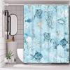 Lovely Fishes Pattern Bathing Curtain Bathroom Shower Curtain Waterproof With 12 Hooks Home Deco