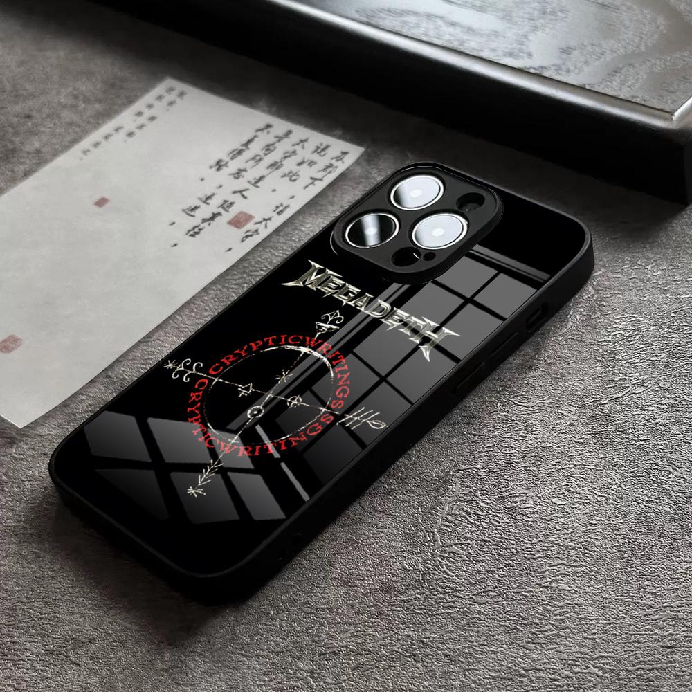 

Rock Band M-Megadeth Phone Case For 17 Pro Max IPhone 16 Pro 15 12 11 13 Mini X XR XS 14 Plus SE Glass Cover iPhone 16 Pro