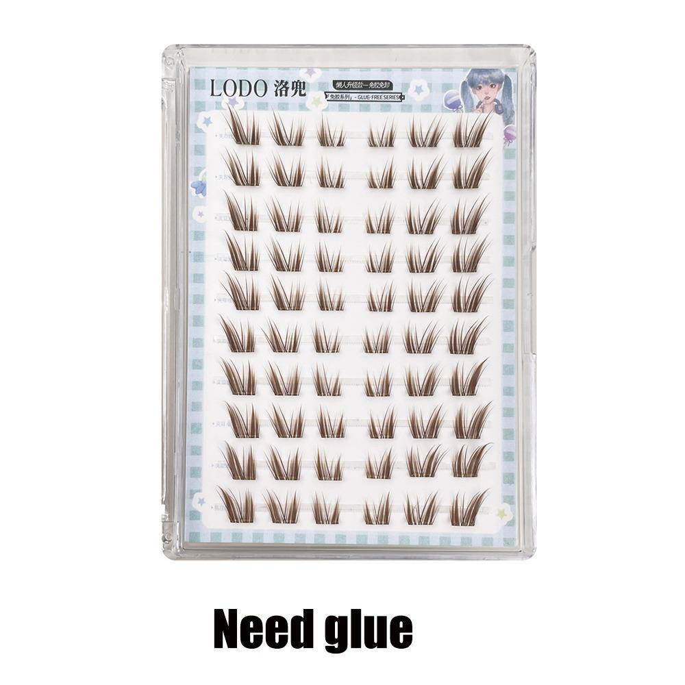 DIY Brown Lash Clusters Cat Eye Style Individual Lashes Women Eye Lashes  Eyelash Extension