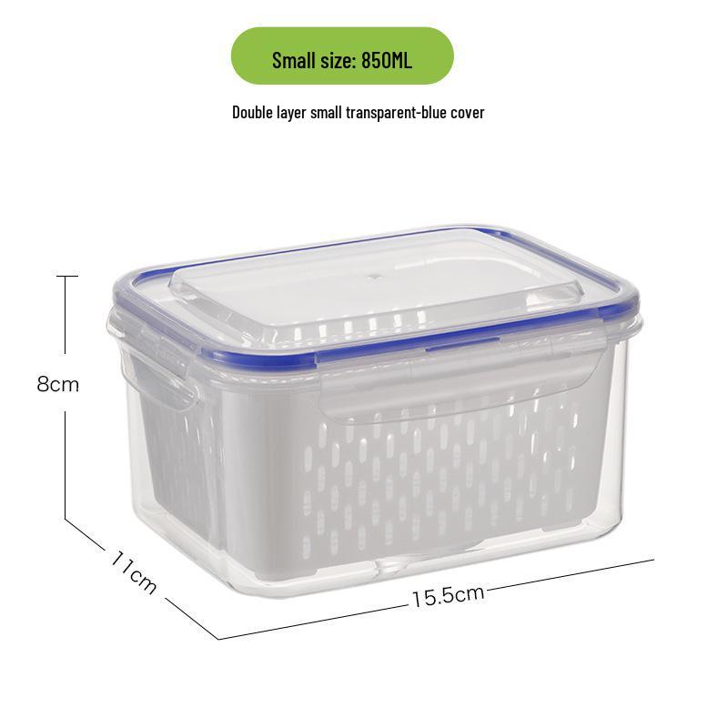 FCM-Certified Refrigerator Drainer Sealing Box with Lid for Fresh-Keeping Vegetables and Fruits
