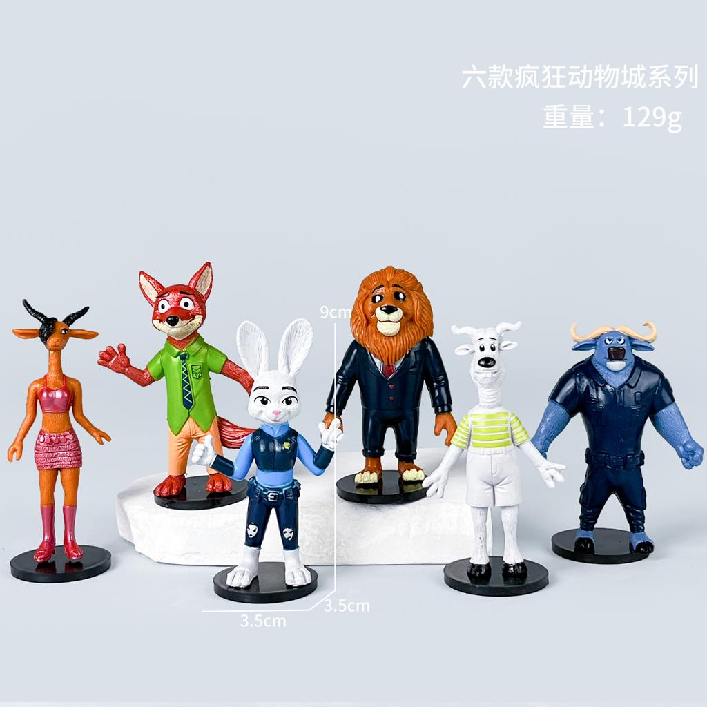 Hot  6Pcs Set Zootopia 2 Figurines Anime Models Fox Nick Rabbit Judy Officer Trendy Peripheral Ornaments Gifts