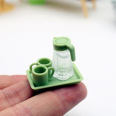 Bezauberndes Miniatur-Wasserglas-Set aus Acryl 1:12 miniatur Szene Transparent Wasser Tasse Modell Mini Geschirr Puppe Haus Spielzeug Zubehör