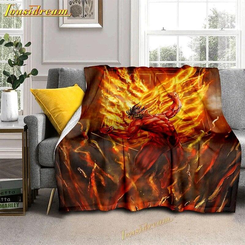 Attack On Titan Blankets Cartoon Blanket Flano Dust Cover Sofa Bed Flannel Warm Throw Blankets forTravel Airplane,Beds,Couch