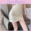 Cotton Blend Irregular Ruffle Mini Skirt With Sequins For Women Spring
