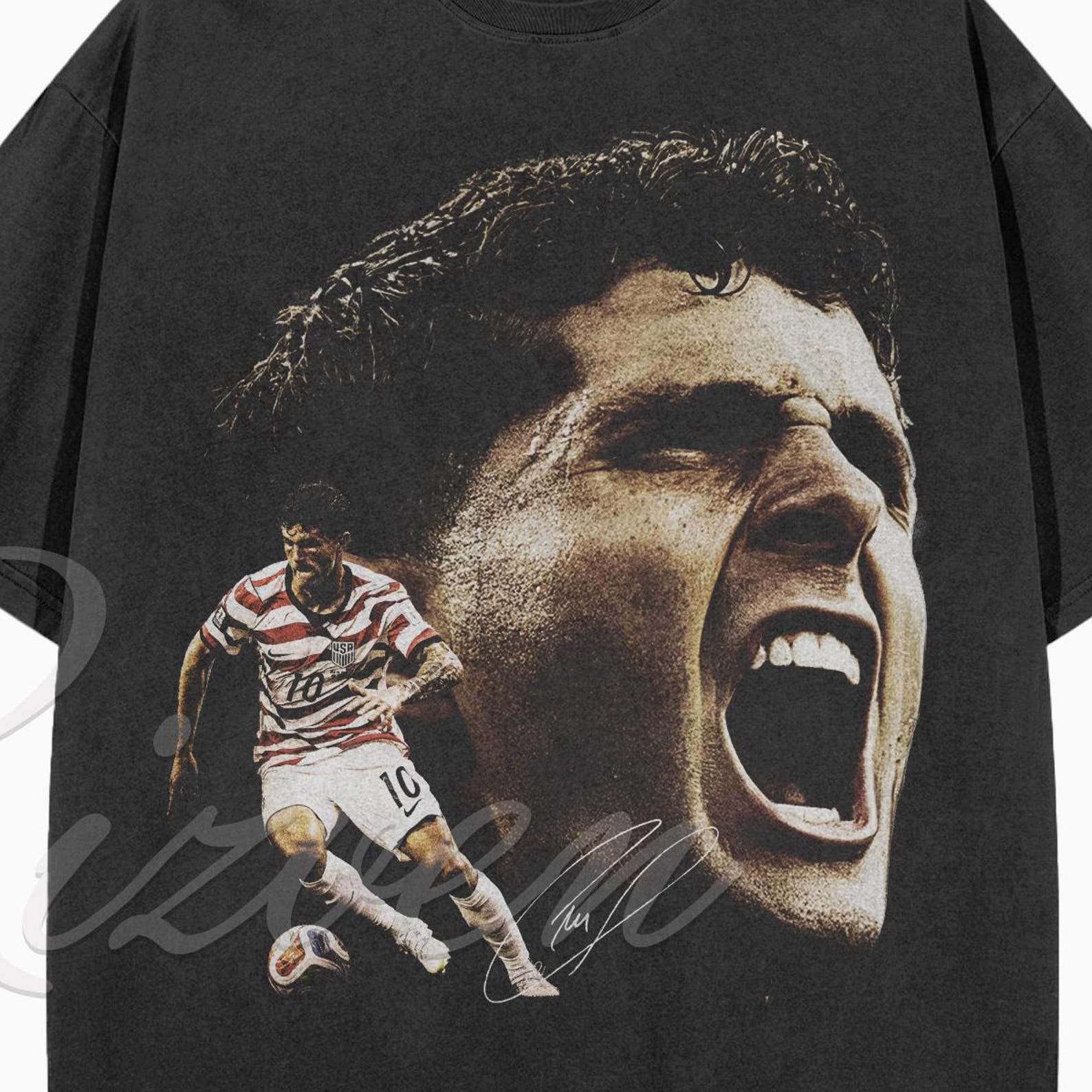Christian Pulisic Shirt Vintage Big Head , Comfort Colors 90s unisex shirt 2XL