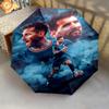 Lionel Messi: Ombrello pieghevole Art Football resistente 8 stecche parapioggia per esterni da viaggio