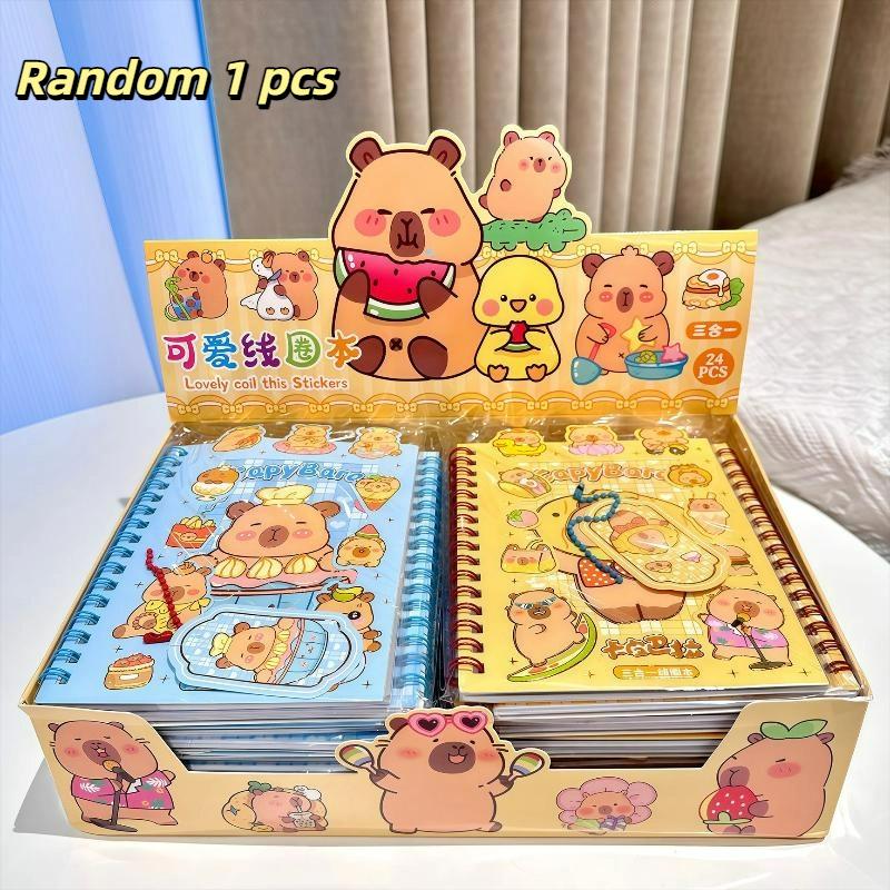 Cartoon Anime Cute Capybara Booklet Roll Book Sticker Combo Book Student Decompress Diy Booklet Material School Supplies Gift