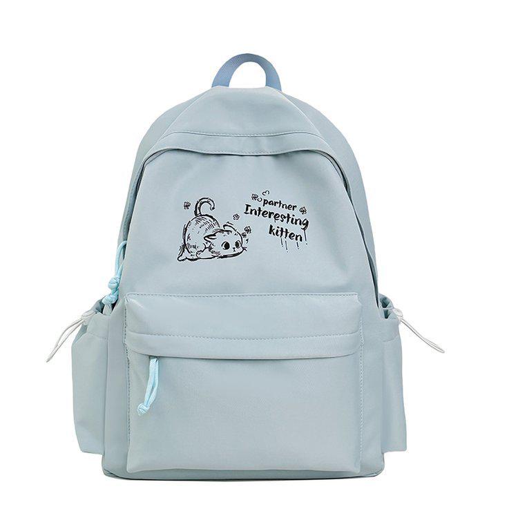 

Large Capacity College-Style Backpack for Girls - Perfect for Junior High to University Students and Casual Travel. Without Keychain синий