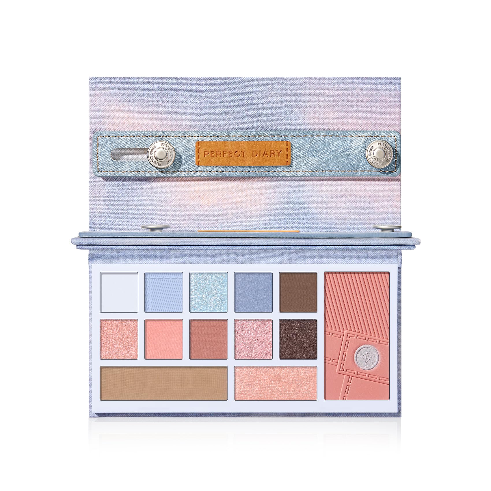 PERFECT DIARY Джинсовая палетка теней для век и румян (02 Прохладный розовый)