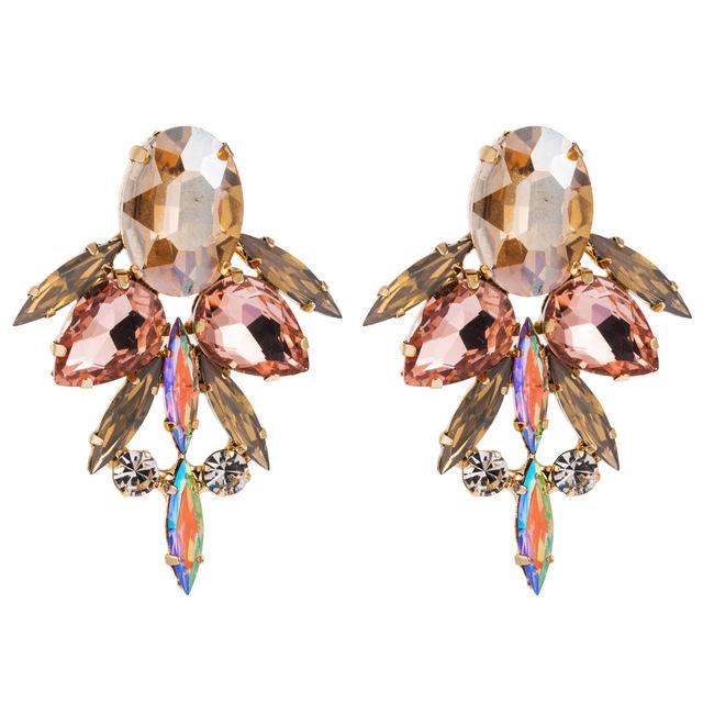 Kristall-Tropfenohrringe für Damen, geometrischer Statement-langer baumelnder Ohrring, großer Ohrring für Damen