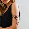 Ingemark Goth Black Moon Star Pendant Open Cuff Bangles for Women Vintage Tassel Pendant Arm Bracelet Jewelry Accessories Gift