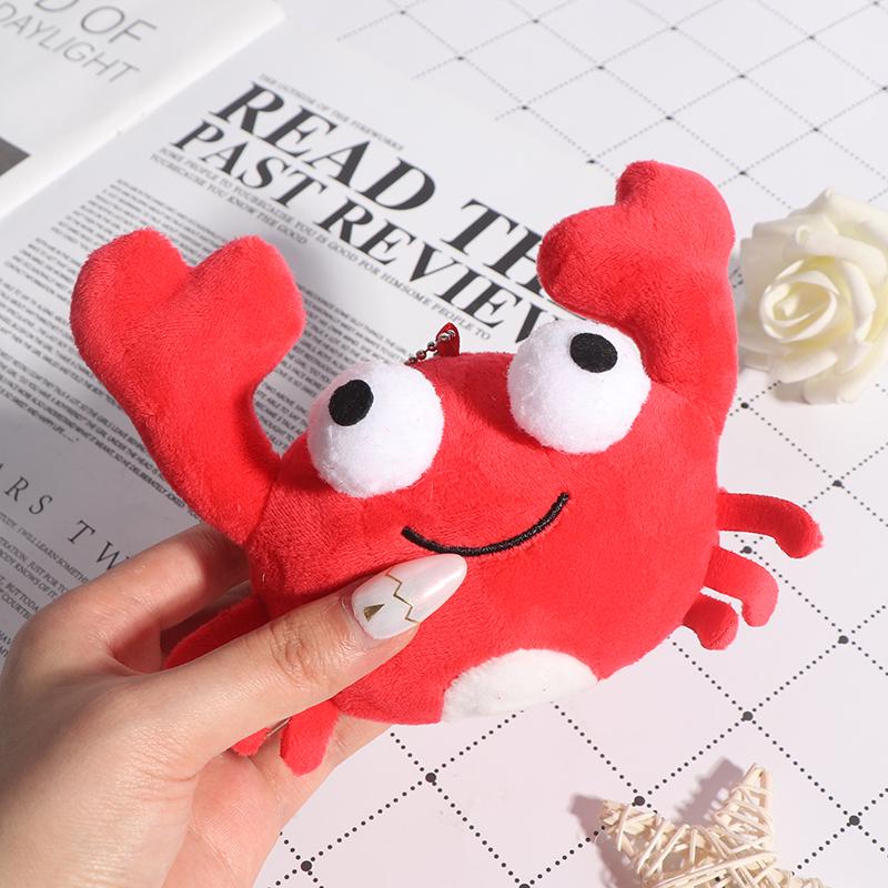 Red Crab Plush Toy Pendant Keychain Stuffed Plush Toy Cute Animal Stuffed Plush