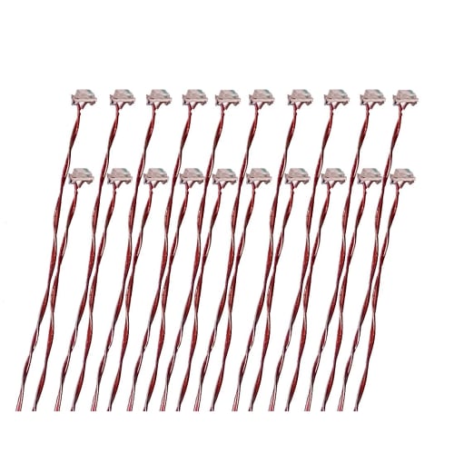 Pre-wired 0.16mm 0603 (1608) chip LEDs. 20 pairs. Ideal for lighting dioramas, plastic models, miniature cars, etc. Includes 60 resistors (3 types: 3V