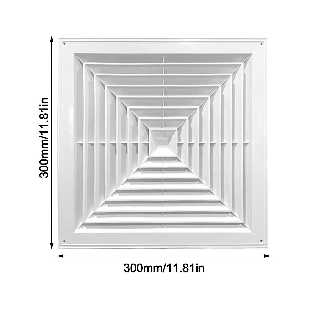 New Plastic Air Vent Grille White With Flaps Duct Heating Vents Silent Operation Square Ventilation Cover Bathroom
