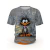 Summer Round Neck 3D Funny Animal Pattern Print Top Fashionable Casual Short Sleeved Men's T-shirts