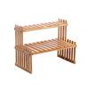 Countertop Bamboo Plant Shelf Bamboo Flower Pot Stand Balcony Flower Rack Cabinet Organizer Multi Function DIY Desktop