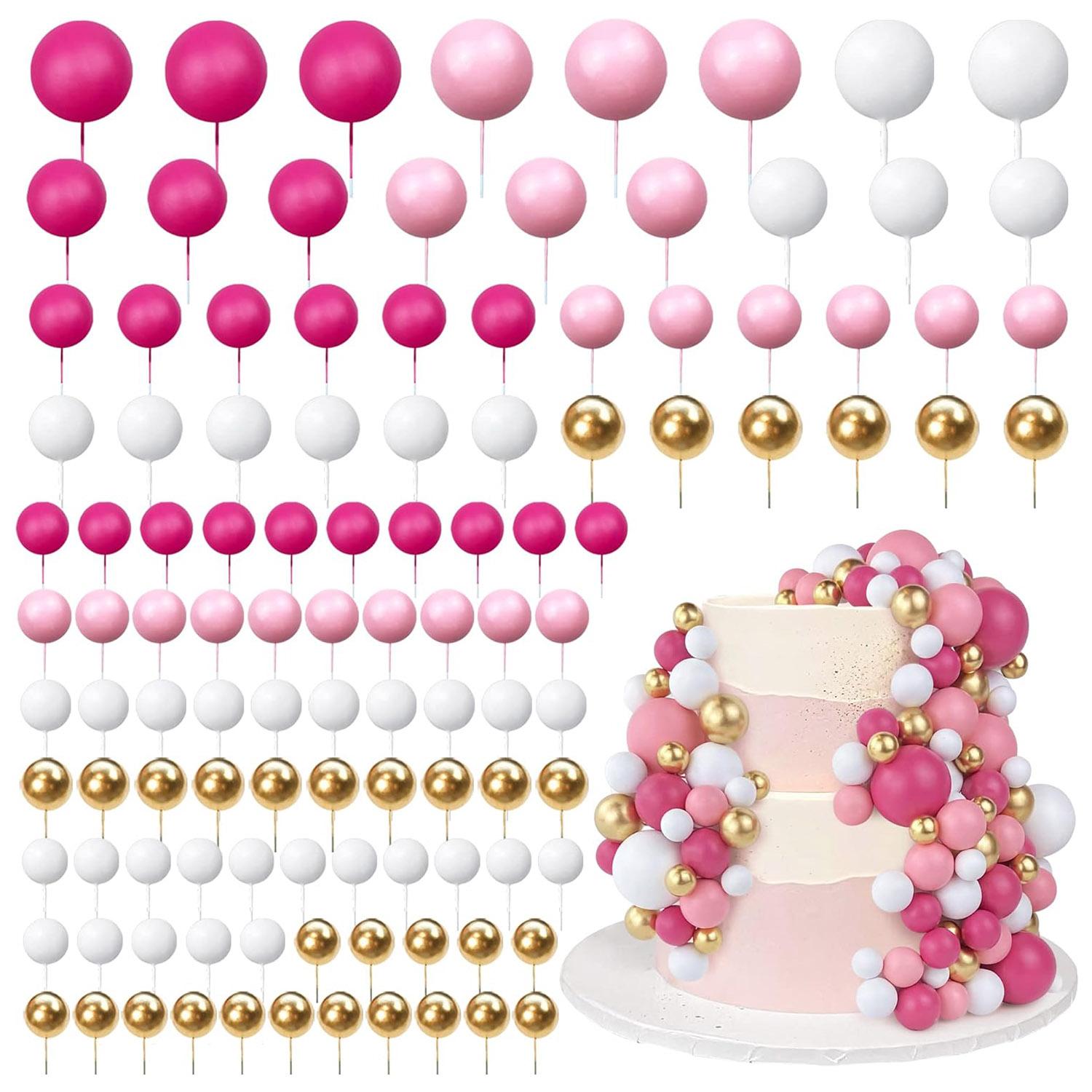 

98 шт. Топери для торта, Кульки, Топери для кексів, DIY Вставки для торта, Пінопластові кульки для торта, Декорація для випічки на Річницю, День народження