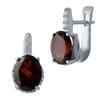 Silver Earrings with Natural Garnet (2035176)
