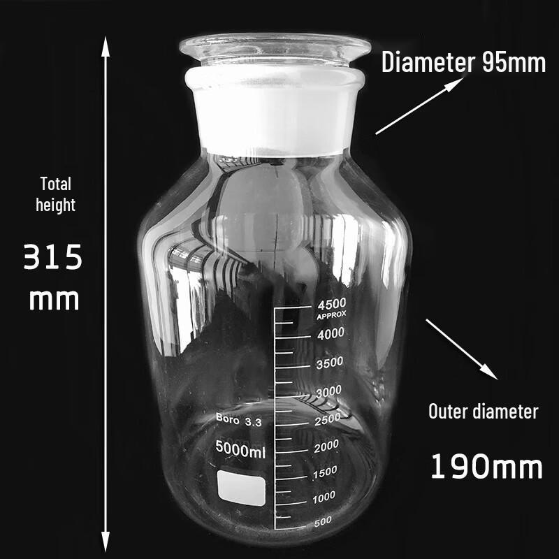 Chaodong 5000ml High Borosilicate Glass Wide Mouth Bottle