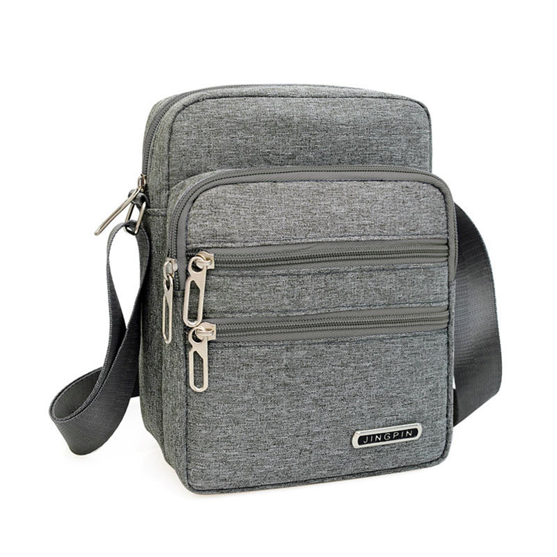 

Lightweight Men s Crossbody Bag Large Capacity Casual Shoulder Bag Multi-Layer Business Messenger Bags One Size сірий