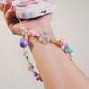 Mobile Phone Lanyard Graffiti Colored Bead Star Bracelet Women'S Short Wrist Pendant Universal Anti Loss Side Lanyard For Keys