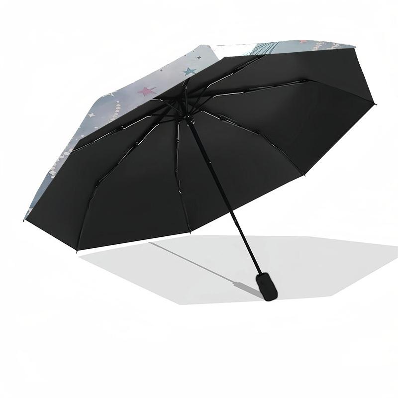 1PC Space planets Umbrella-8-Rib Reinforced Portable Folding Travel Suitable for All Seasons Outdoor Daily -Z0485