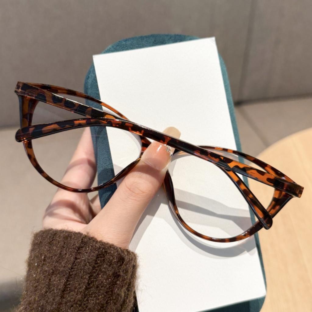 Oversized Cat Eye Reading Glasses for Women Men Ultralight Leopard Color Blocked Anti Blue Light Presbyopia Diopters Glasses