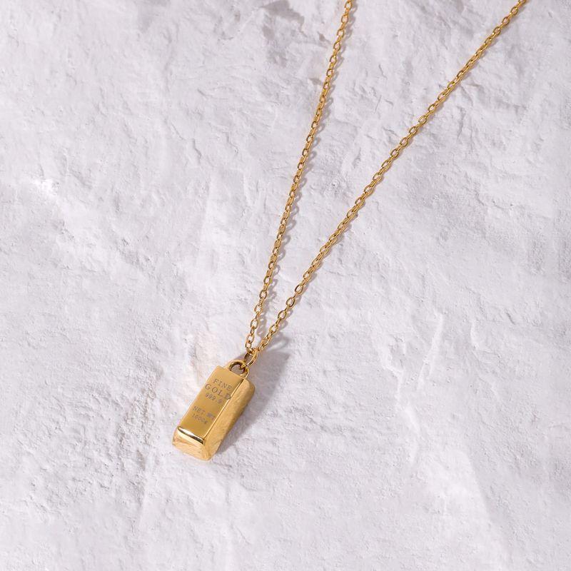 Fourpin Small Gold Necklace European Hip Hop Rap Trendy Ins Minimalist Style Easiest for Match Titanium Steel Clavicle Chain Men and Women