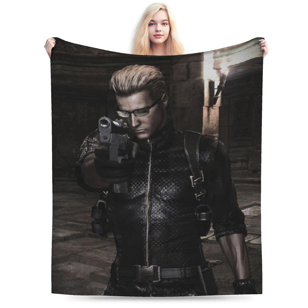 Y2K Albert Wesker Deky Super Měkký Flanel Pohodlná Přehozová Deka Lze Prát v Pračce