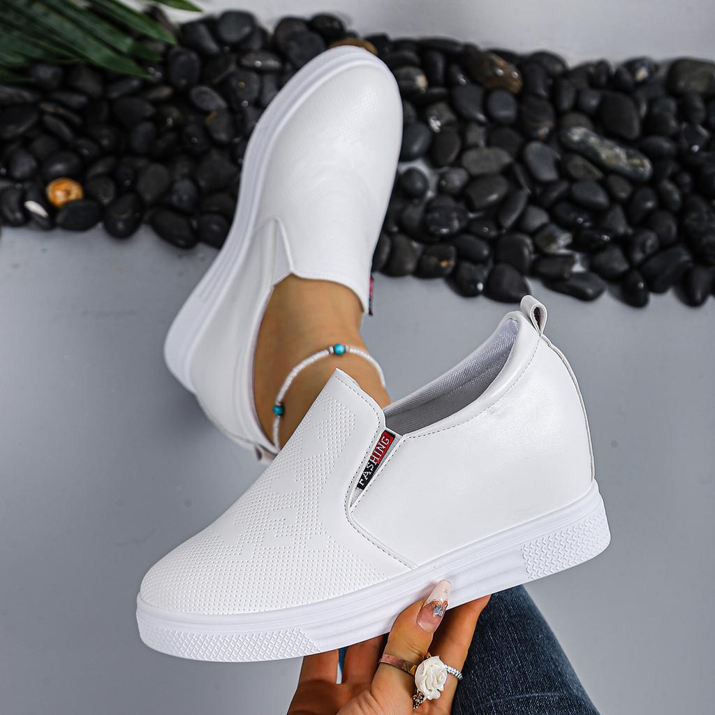 Nya vita dolda kilklackar Sneakers Fritidsskor Kvinna Skor med hög plattform Kvinnor med höga klackar Klackskor för kvinnor