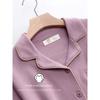 Ladies' 100% Cotton Long Sleeve Pajama Set Spring/autumn Thin Style Winter Warm Homewear Suit