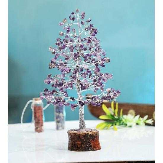 Crocon Gemstone Money Tree Feng Shui Bonsai for Good Luck Energy Generator Reiki Healing Chakra Stone Balancing