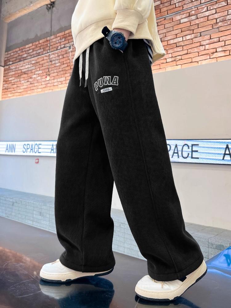 2025 Trendy Boys' Corduroy Pants - Spring/Autumn, Casual, Straight-Leg, Loose Fit for Kids