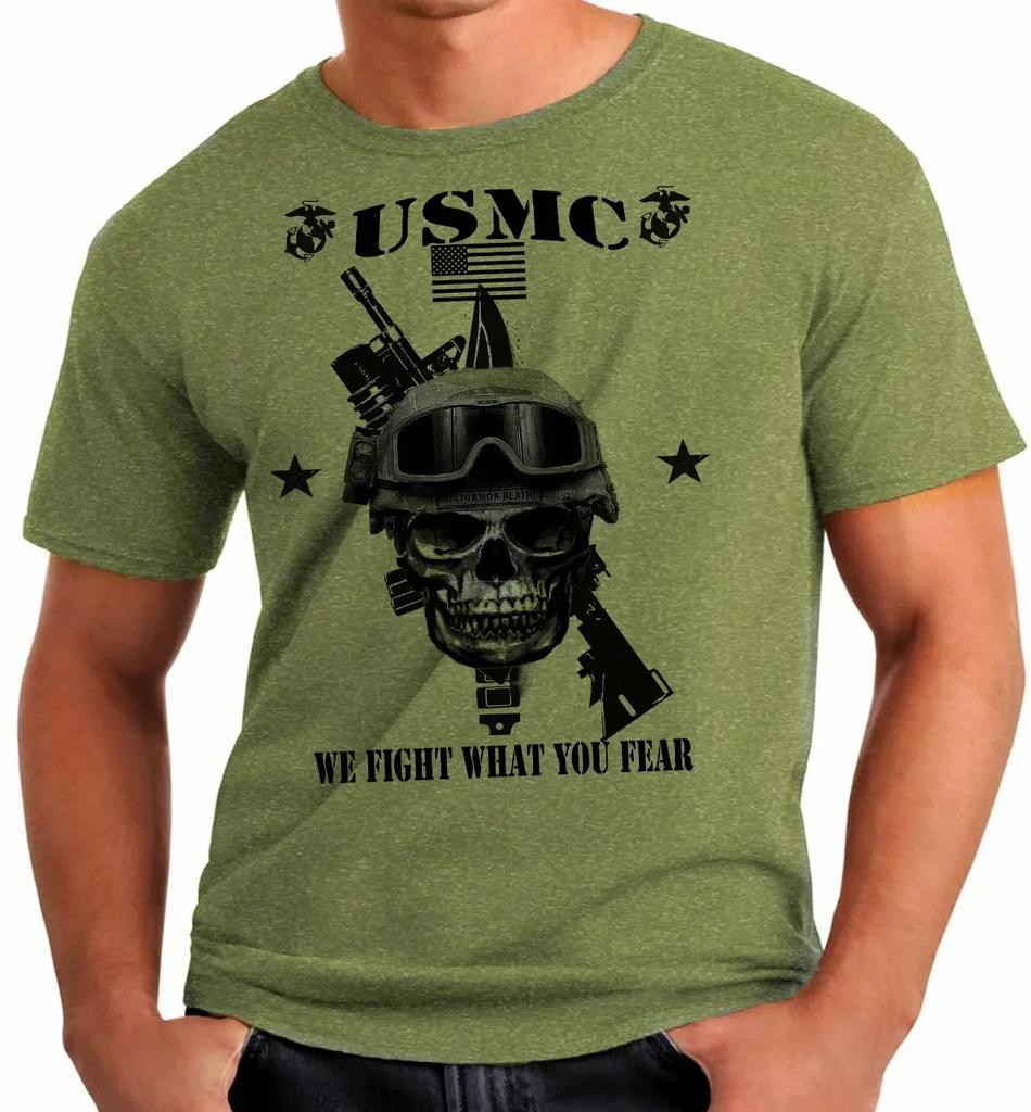 US Marine Corps Semper Fidelis Military Veteran TShirt 100 Cotton ONeck Summer Short Sleeve Casual Mens Tshirt Size S3XL