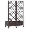 Planter with Trellis and Wheels Brown 80 X 40 X 131.5 Cm PP