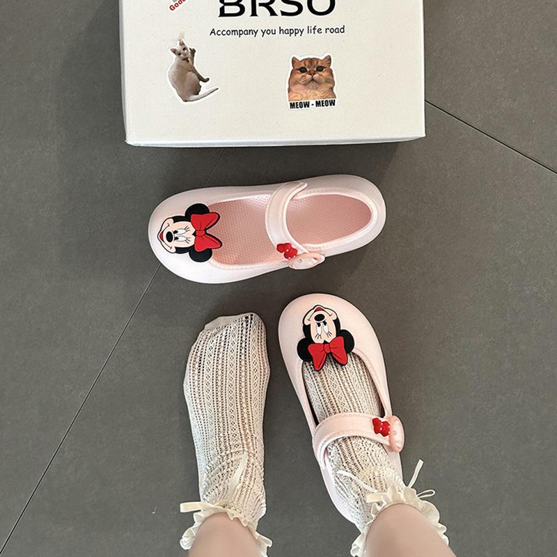 Cute Cartoon Mickey Mary Jane Shoes Women's Summer 2025 New Cute Fashion Wear Comfortable Sandals Single Shoes