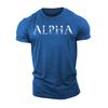 3D Printing Alpha Gym Fitness T-Shirt High Quality Polyester Casual Fashion Men's Short Sleeves Top Muscle Man Tough Guy T-Shirt